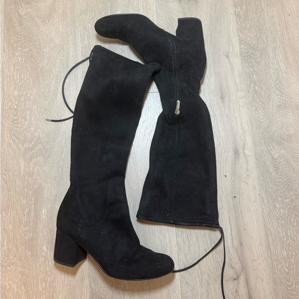 Sam Edelman Black Suede Knee-High Boots